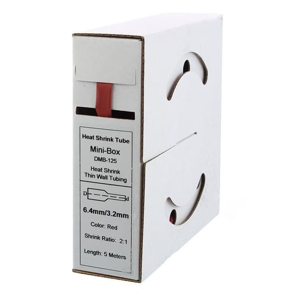 Offgridtec - 000576 - Termoschrumpfschlauch Röd 6,4 mm x 3,2 mm 5 m