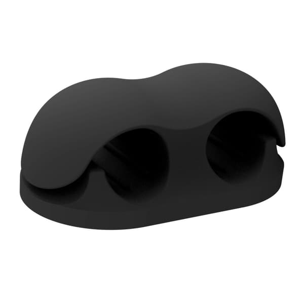 INF 2-pakning Ny dobbelthulls pennklips/kabelorganisator Sort