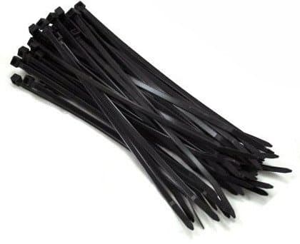 Vahvat mustat nippusiteet 200 x 4,8 mm 100 kpl