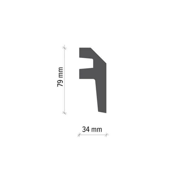 PROVISTON LED-list 34 x 79 x 2000 mm PU Vit Corniche Motståndskraftig 2 m