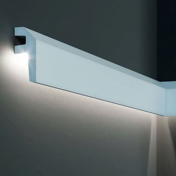 PROVISTON LED-list 34 x 79 x 2000 mm PU Vit Corniche Motståndskraftig 2 m