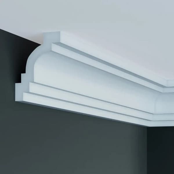 PROVISTON Taklist 76 x 102 x 2000 mm Polyuretan Vit Höga kvalitet Stuckatur Robust Hållbar Stötsäker 2 meter...