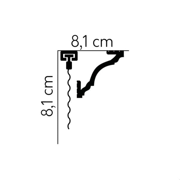 Mardom taklist MD213 Polyforce 81 x 81 x 2000 mm vit gipslist