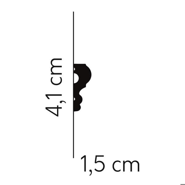 Mardom Moulure murale MD325 Polyforce 15 x 41 x 2000 mm Vit för spegelvägg Kassettvägg