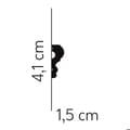 Miniatyrbild 2 av 2: Mardom Moulure murale MD325 Polyforce 15 x 41 x 2000 mm Vit för spegelvägg Kassettvägg