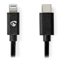 Miniatyrbillede 3 af 3: NEDIS Lightning kabel/ USB 2.0/ Apple Lightning 8pinový/ USB-C zástrčka/ kulatý/ černý/ 2m