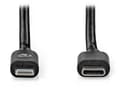 Miniatyrbillede 1 af 3: NEDIS Lightning kabel/ USB 2.0/ Apple Lightning 8pinový/ USB-C zástrčka/ kulatý/ černý/ 2m