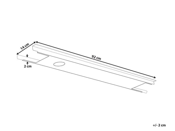 Kabelbakke til elektrisk justerbart skrivebord Rustfrit stål Hvid 92 x 14 cm Underbord ledningsholder