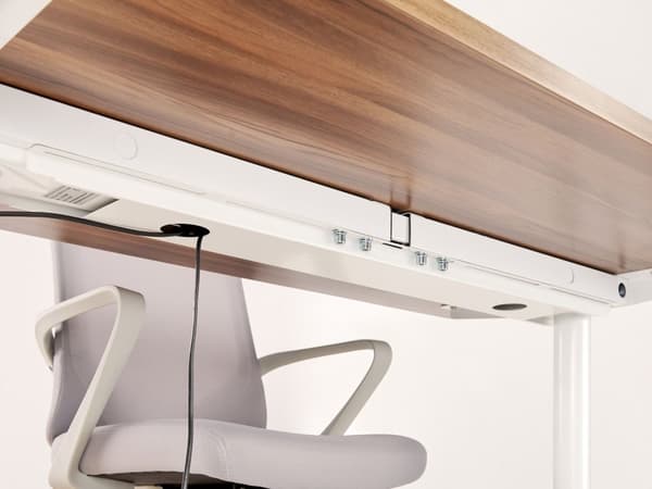 Kabelbakke til elektrisk justerbart skrivebord Rustfrit stål Hvid 92 x 14 cm Underbord ledningsholder