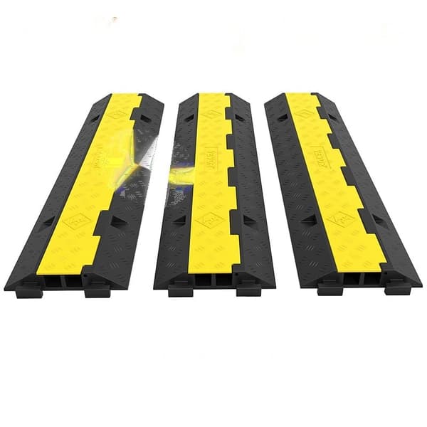 Kabelskyddsramp 11000LBS - Gummi-konstruktion, PVC-överdrag & Modulärt sammanfogningssystem