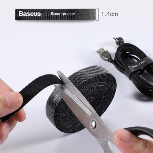 ORGANIZATOR cabluri tip Velcro Baseus Colourful Circle, 1m, negru "ACMGT-E01" - 6953156293441