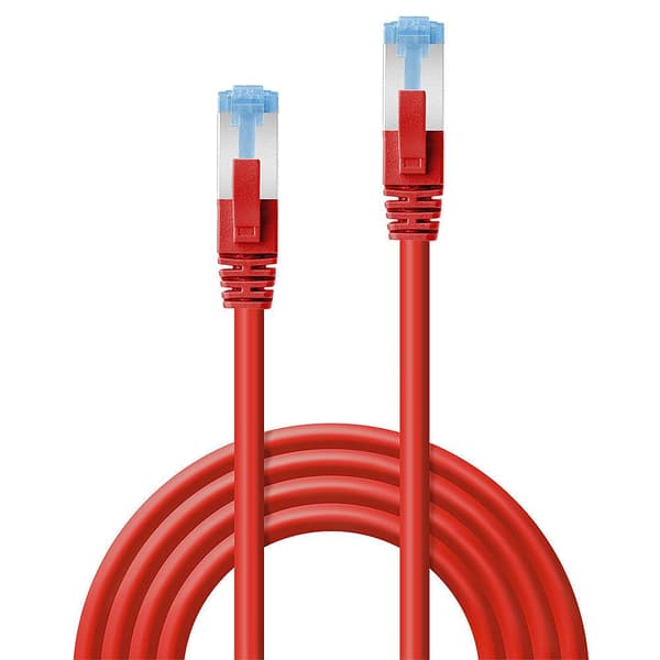 Cablu Lindy 1m Cat.6A S/FTP LSZH, Red, "LY-47162" (timbru verde 0.18 lei)