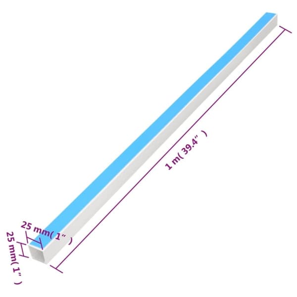 vidaXL selvklæbende kabelkanal 25x25 mm 10 mm PVC