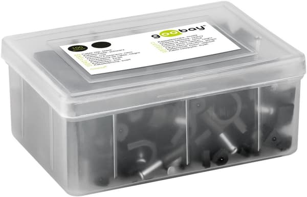 Floppikaapelin pidike pyöreä MUSTA Goobay 100x 6mm