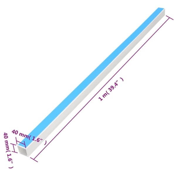 vidaXL selvklæbende kabelkanal 40x40 mm 30 m PVC