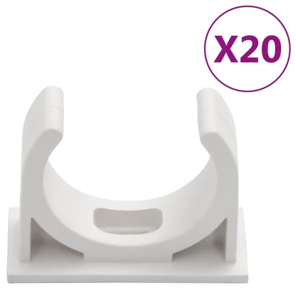 vidaXL Kabelkanaler med klips Ø30 mm 10 m PVC