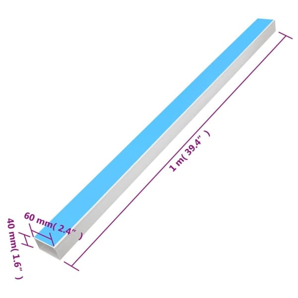 vidaXL selvklæbende kabelkanal 60x40 mm 10 mm PVC