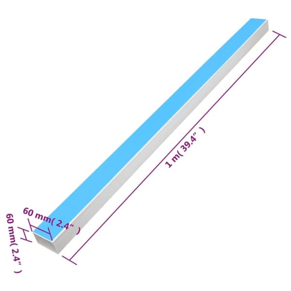 vidaXL Kabelkanal självhäftande 60x60 mm 10 m PVC