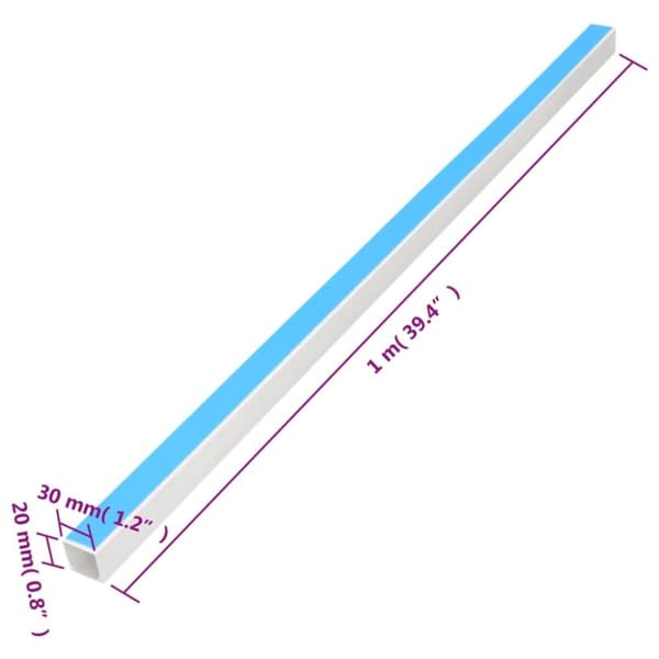vidaXL Kabelkanaler selvklebende 30x20 mm 30 m PVC