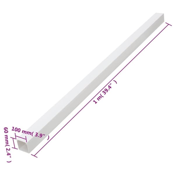 vidaXL kabelkanaler 100x60 mm 10 m PVC
