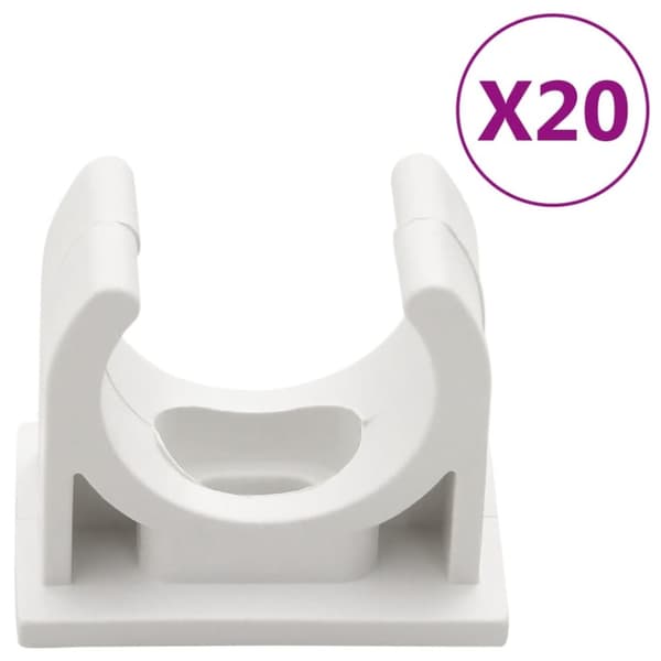 vidaXL kabelkanaler med clips Ø20 mm 10 m PVC -  Kabelstyring