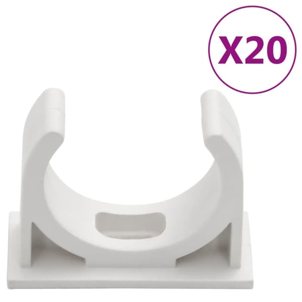 vidaXL kabelkanaler med clips Ø30 mm 10 m PVC -  Kabelstyring
