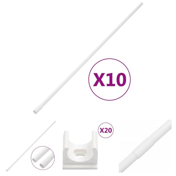 The Living Store kabelkanaler med clips Ø16 mm 10 m PVC -  Kabelstyring