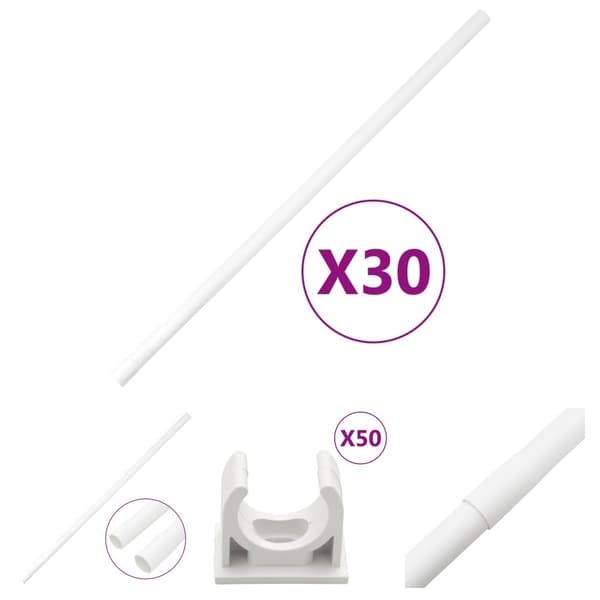 The Living Store kabelkanaler med clips Ø25 mm 30 m PVC -  Kabelstyring