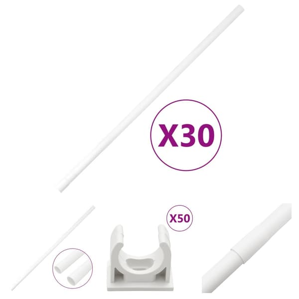 The Living Store kabelkanaler med clips Ø20 mm 30 m PVC -  Kabelstyring
