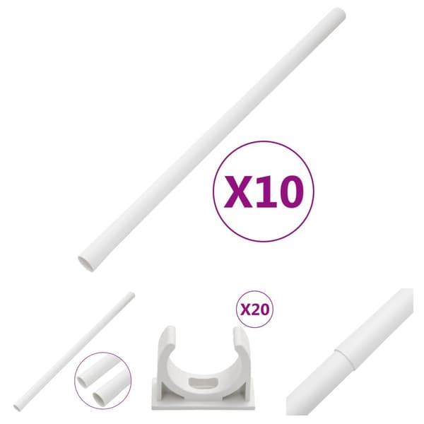 The Living Store kabelkanaler med clips Ø30 mm 10 m PVC -  Kabelstyring