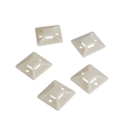 SUPORT prindere cabluri Logilink, set 100 buc, 28 mm x 28 mm, autoadezive, ABS, intrare cabluri 11 mm x 4.5 mm, crem, "KAB0044"
