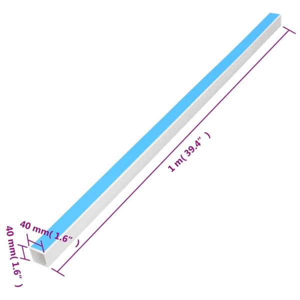 selvklæbende kabelkanal 40x40 mm 10 m PVC