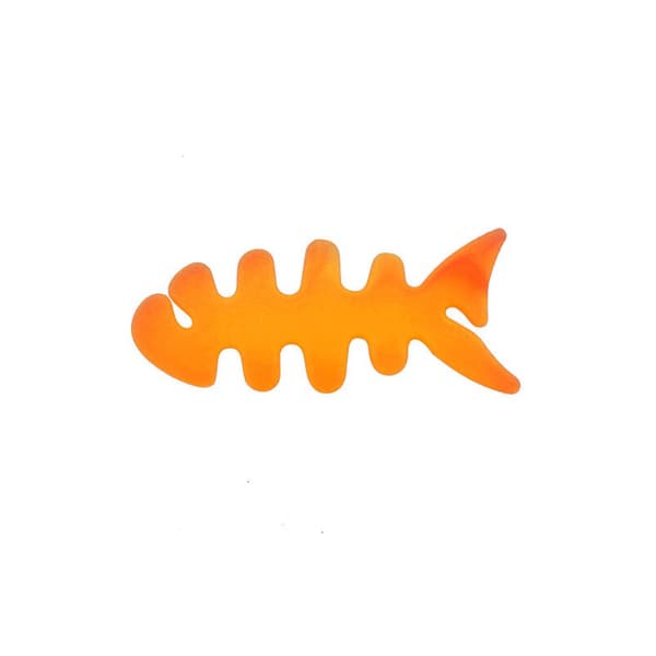 Hörlurskabelorganisatör i form av en fisk, orange