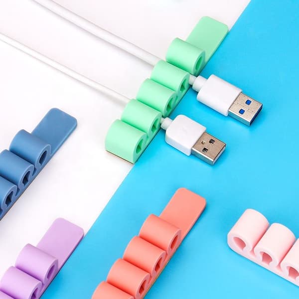 Silikone kontororganisator til penkabler, pink