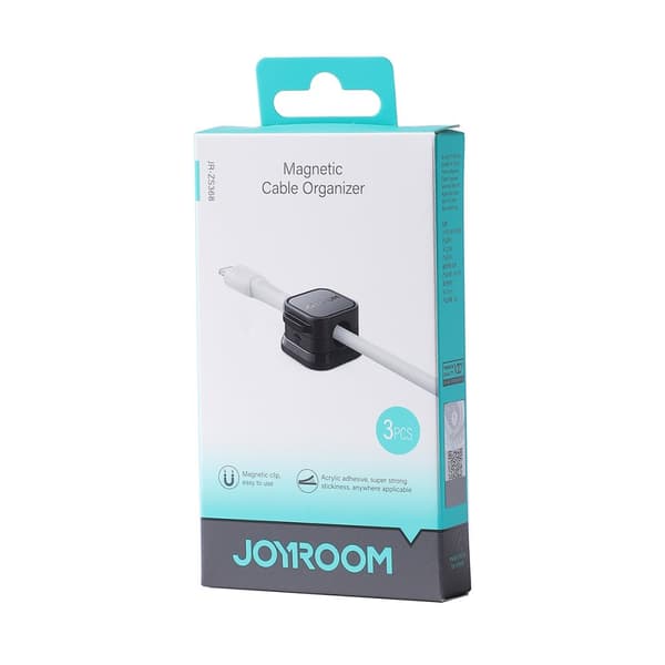 Organizer holder til kabler og ledninger, magnetisk, sort - SÆT med 3 stk.