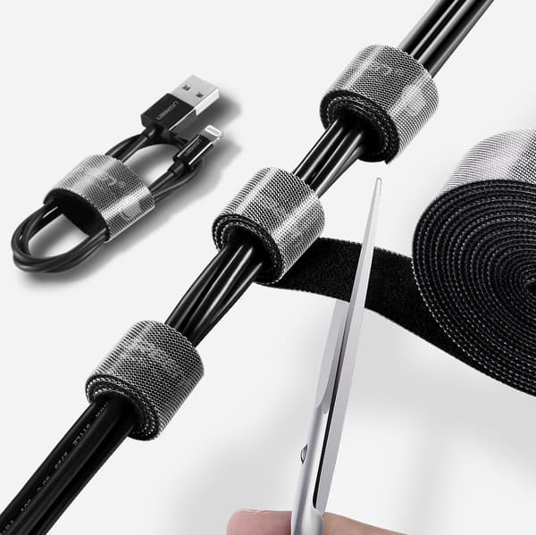 Velcrobånd, Velcro kabel organizer, 5 m, sort
