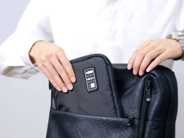 Multifunktionell kabelorganisatör, bärbar förvaringsväska för mobiltelefon, hårddisk, datakablar, USB-kablar och laddare