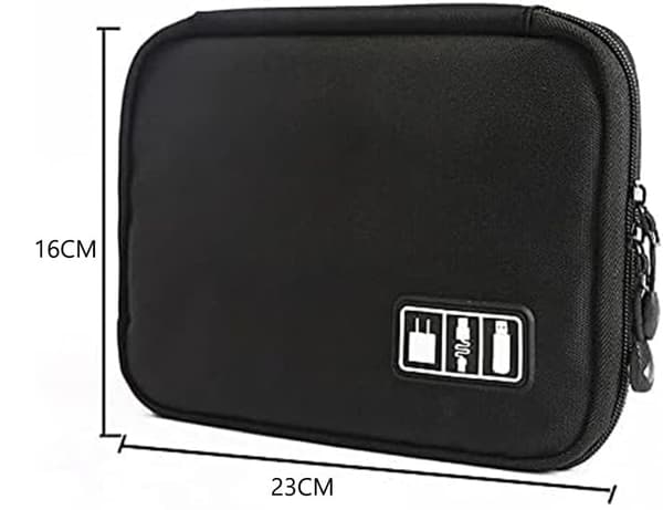 Multifunktionell kabelorganisatör, bärbar förvaringsväska för mobiltelefon, hårddisk, datakablar, USB-kablar och laddare