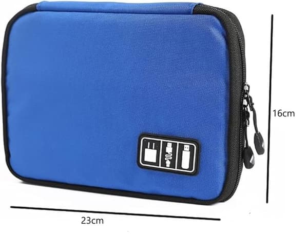 Multifunktionell kabelorganisatör, bärbar förvaringsväska för mobiltelefon, hårddisk, datakablar, USB-kablar och laddare