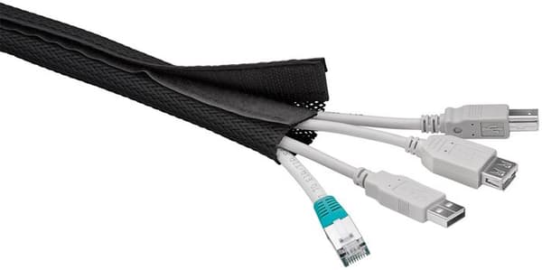 MicroConnect Kabelstrømpe med velcro 1,8m Sort, KABELSØK