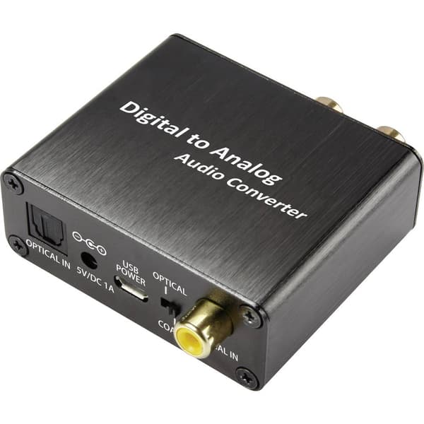 Audio Konverter [Toslink, RCA-digital - RCA, Teleplugg] enkelriktad SpeaKa Professional SP-DAC-TK/CK