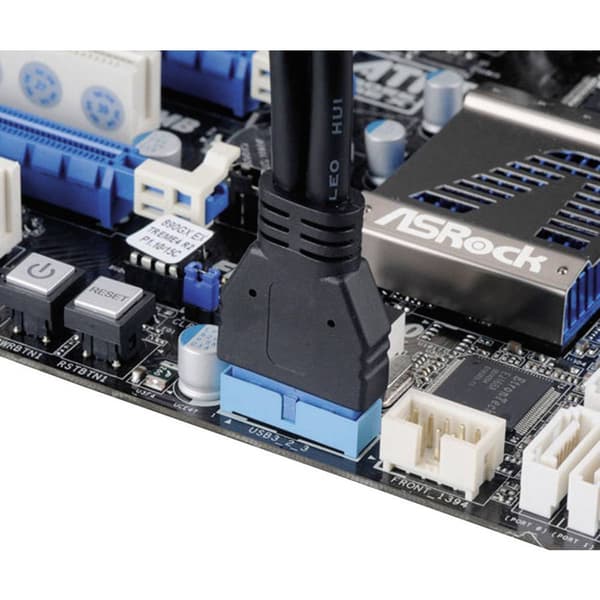 Akasa USB-kabel USB 3.2 Gen1 (USB 3.0) Benkontakt 19-polig , USB-A uttag 0.15 m Svart guldpläterad kontakt, UL-certifie