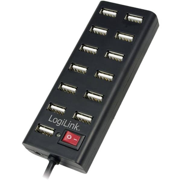 LogiLink UA0126 13 Port USB 2.0-Hub Svart