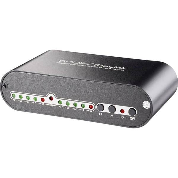 SpeaKa Professional 4x2-port Toslink-Matrix-Switch med fjärrkontroll