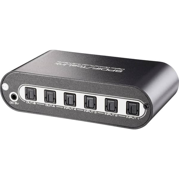 SpeaKa Professional 4x2-port Toslink-Matrix-Switch med fjärrkontroll