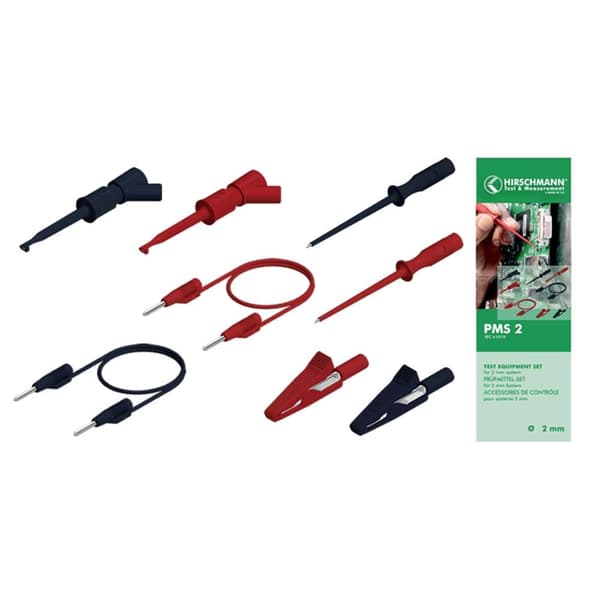 SKS Hirschmann PMS 2 Mätledning-Set 2 mm stiftdon 2 mm stiftdon 1.00 m Svart, Röd 1 set