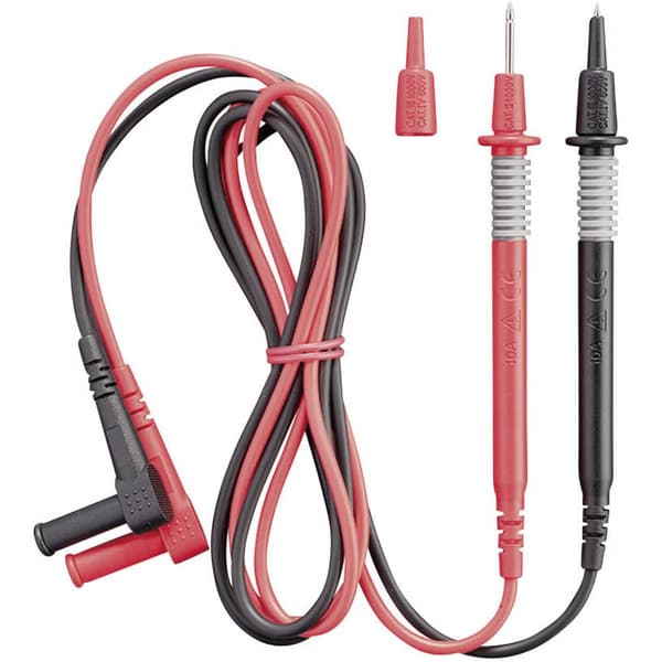 Benning 044146 Säkerhets-mätledning-Set Laminerade stickdon 2 mm Prob 1.00 m Svart, Röd 1 st