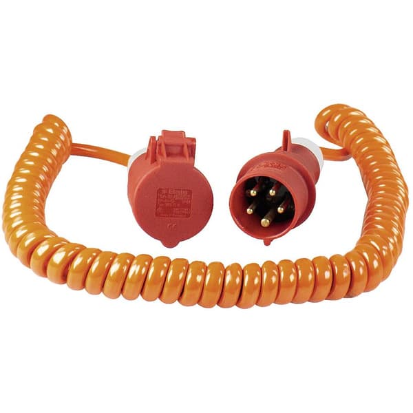 AS Schwabe 70416 Ström Förlängningskabel 16 A Orange, Röd 5.00 m H07BQ-F 5G 1,5 mm² Spiralkabel
