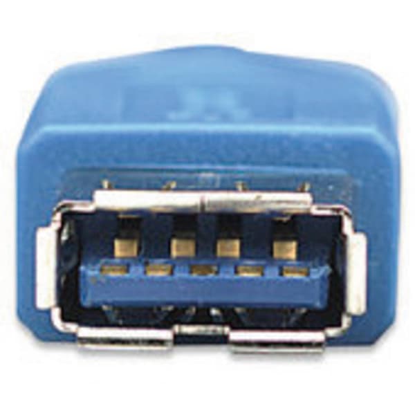 Manhattan USB-kabel USB 3.2 Gen1 (USB 3.0) USB-A kontakt, USB-A uttag 2.00 m Blå guldpläterad kontakt, UL-certifierad 3