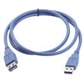 Miniatyrbild 1 av 7: Manhattan USB-kabel USB 3.2 Gen1 (USB 3.0) USB-A kontakt, USB-A uttag 2.00 m Blå guldpläterad kontakt, UL-certifierad 3